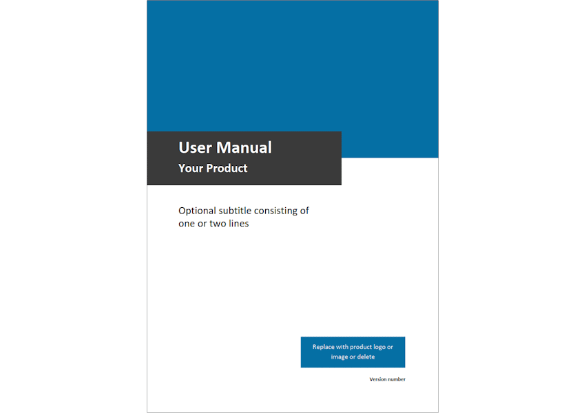 user manual cover page template